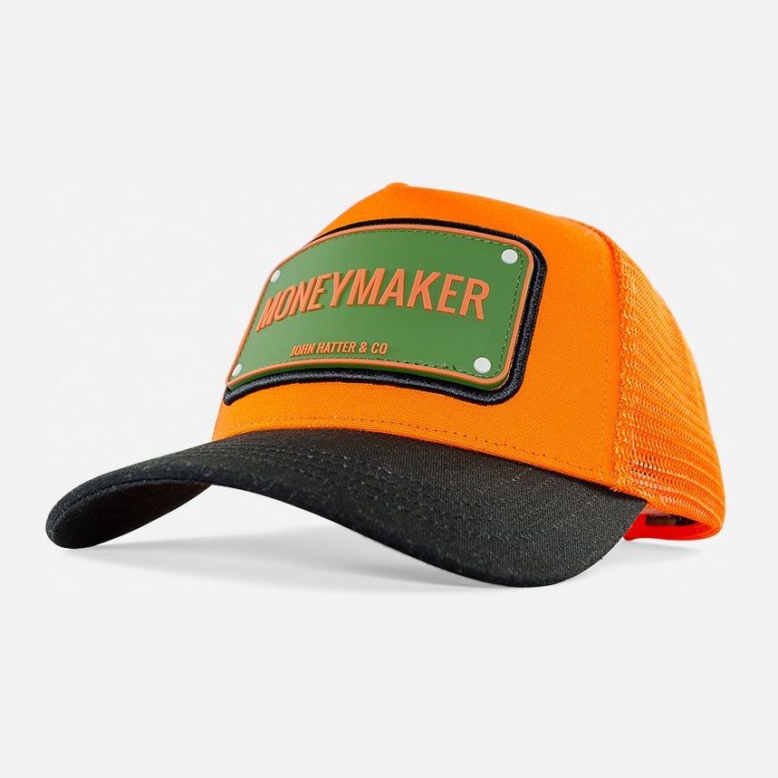John Hatter & Co MONEYMAKER Unisex Cap Rubber Edition - Orange/Black