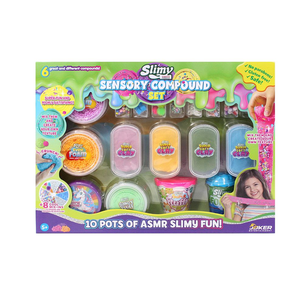 Slimy Sensory Compound Set With 10 Pots Of Asmr Slimy Fun