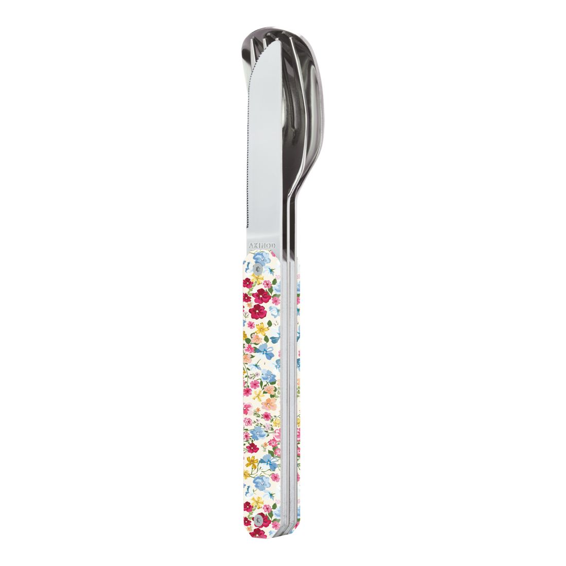Akinod Straight Mirror Finish Cutlery 12H34 - Pastel Flowers