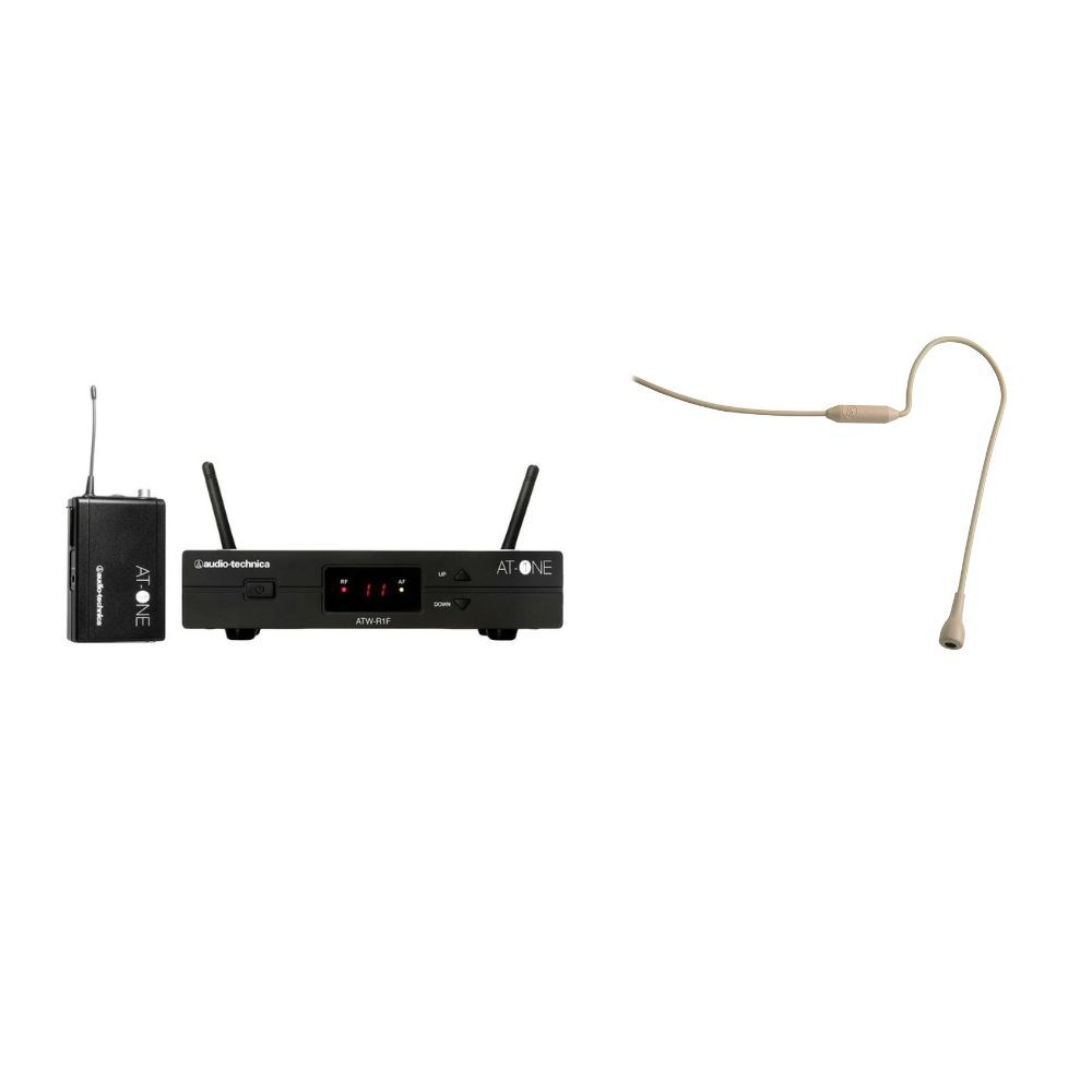 Audio Technica ATW-11HH2 Beltpack Wireless System + PRO92CW-TH Head Worn Bundle - Black