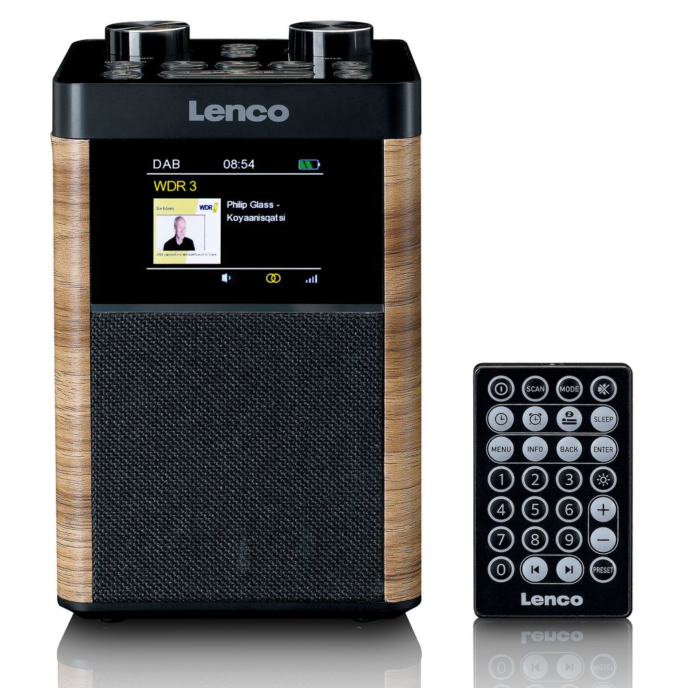 Lenco PDR-060WD - DAB+ FM Radio With Bluetooth (10W Speaker/ 14H Battery) - Black