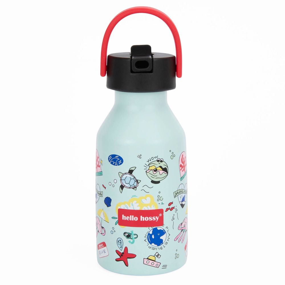 Hello Hossy Ocean Lover 350 ml Water Bottle - Light Blue