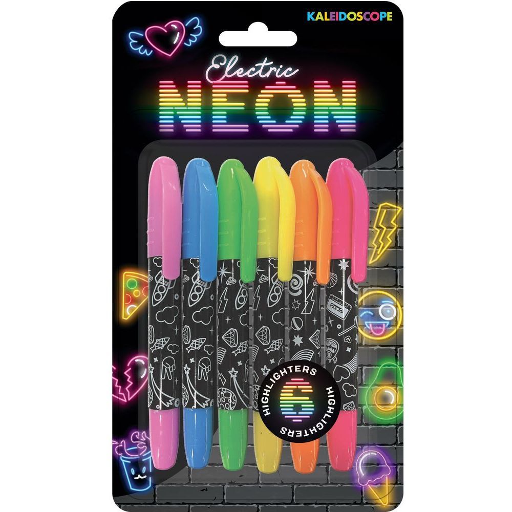 Kaleidoscope 6 Electric Neon Markers | Hinkler Books