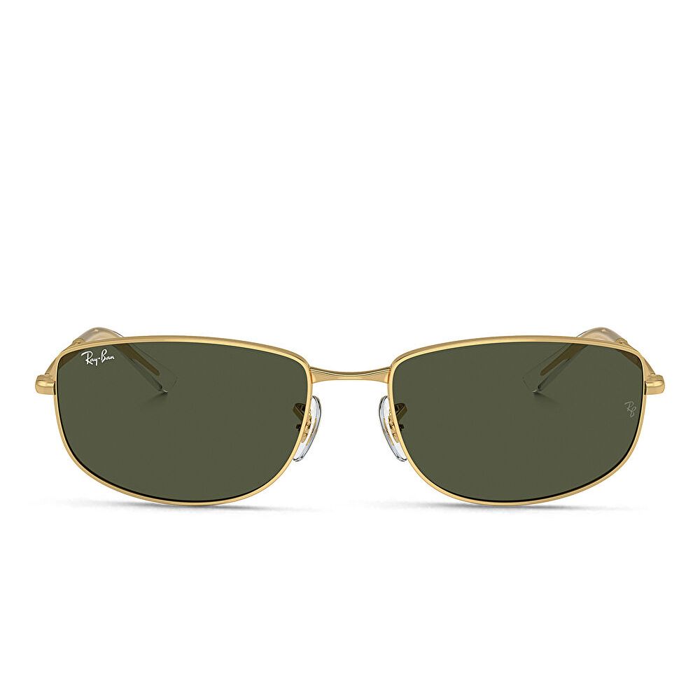 Ray-Ban Logo Unisex Irregular Sunglasses - Gold / Green (192641004)