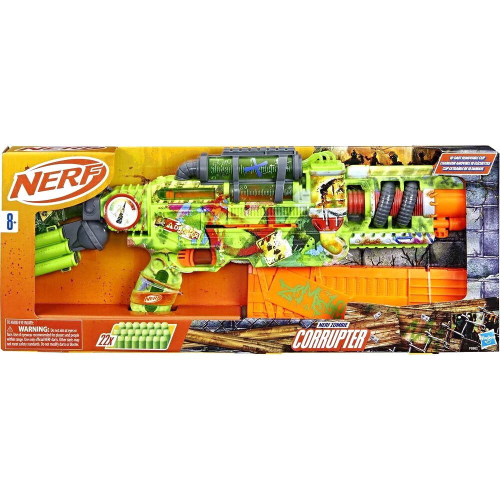 Nerf Zombie Corrupter Blaster with 22 Elite Darts