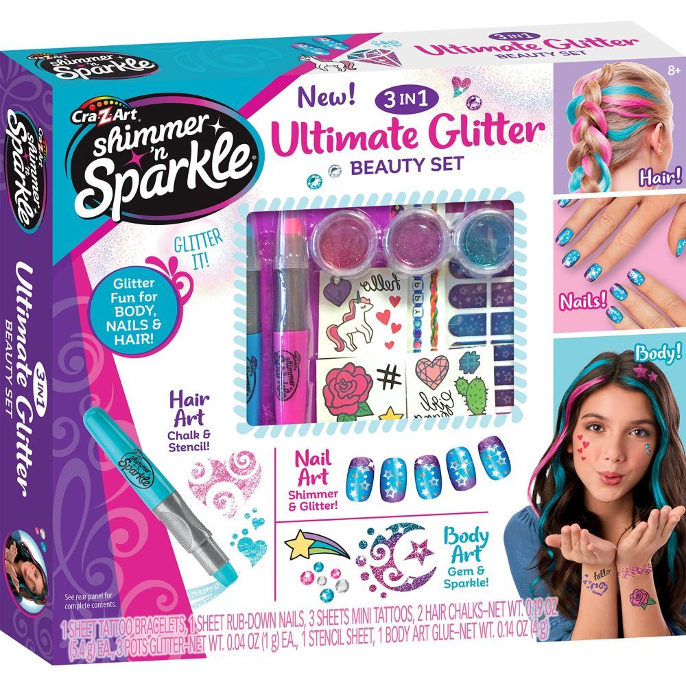 Shimmer & Sparkle 3-In-1 Ultimate Glitter Beauty Set