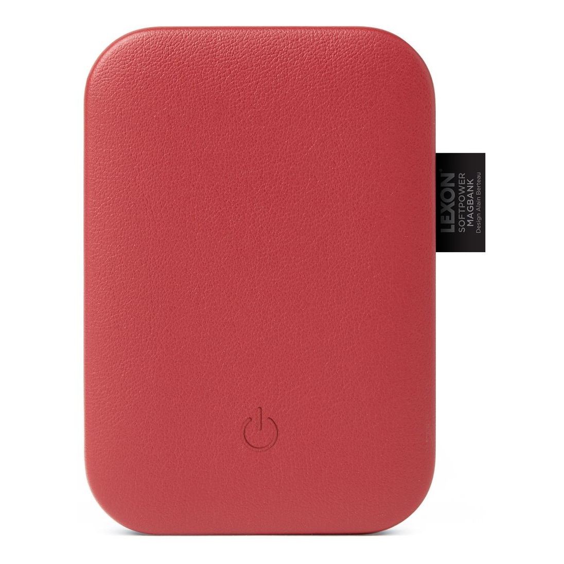 Lexon SoftPower Magbank Compact Magnetic Wireless Power Bank MagSafe Compatible - Red