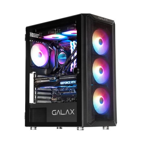 ANIGMA Pre-built Gaming Desktop i5-14400F/B760M-K D4 Motherboard/16GB RAM/1TB SSD/RTX 3050/Air Cooler/500W PSU/GALAX CASE REVOLUTION 07 4 FAN BLACK/Windows 11 Pro