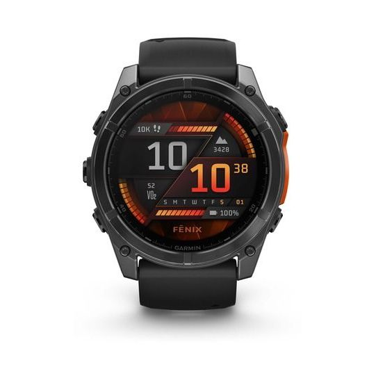 Garmin Fenix 8 51mm AMOLED Slate Gray Smartwatch - Black Silicone Band