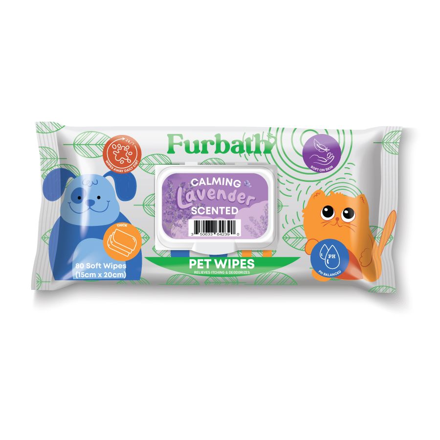 Furbath Natural Pet Wipes 80 Count- Lavender