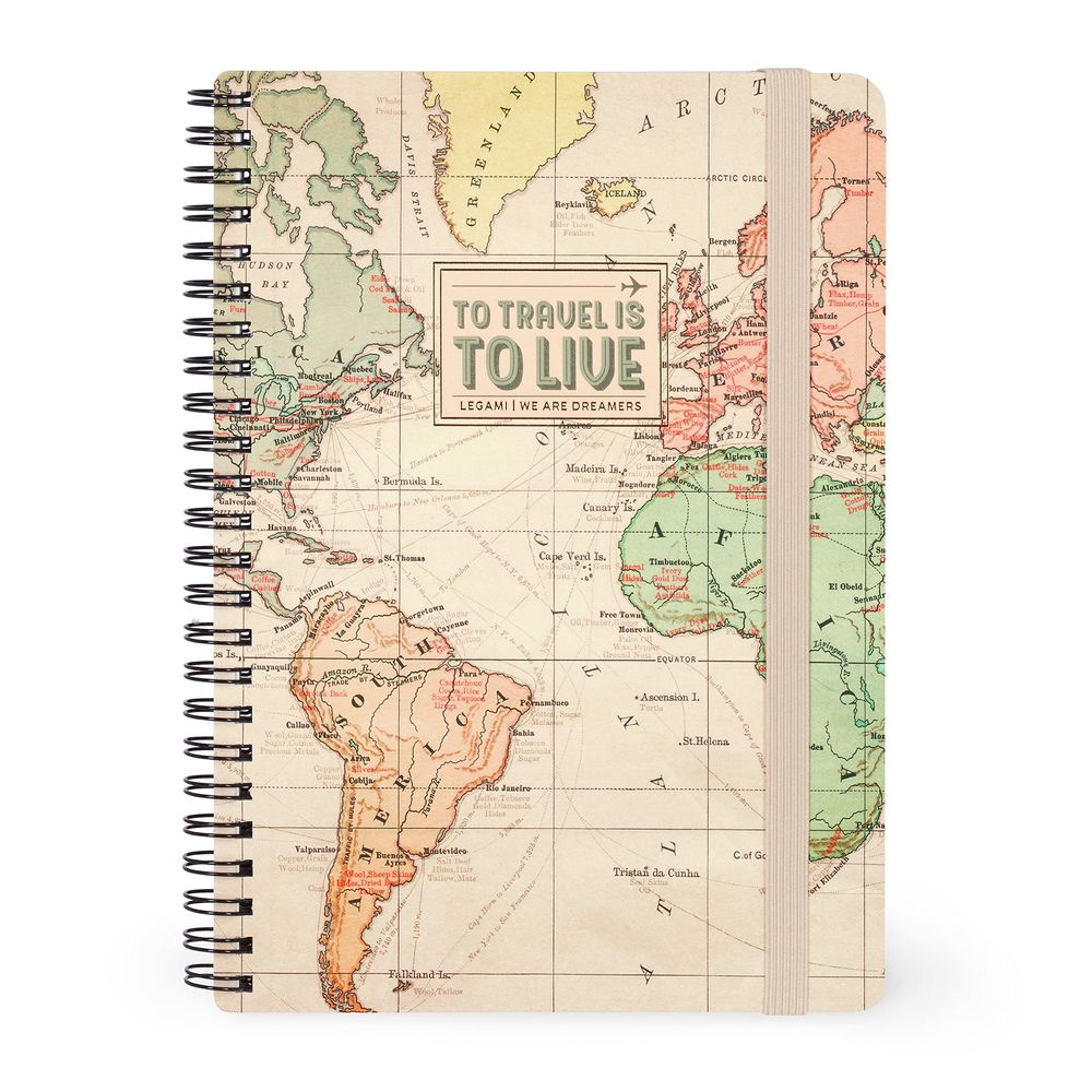 Legami Lined Spiral-Bound Notebook - Large - Travel (15 x 21 cm)