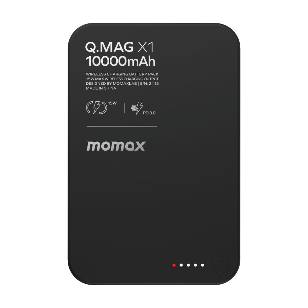 Momax Q.Mag X1 Gen2 10000Mah 15W Magsafe Wireless Powerbank - Black