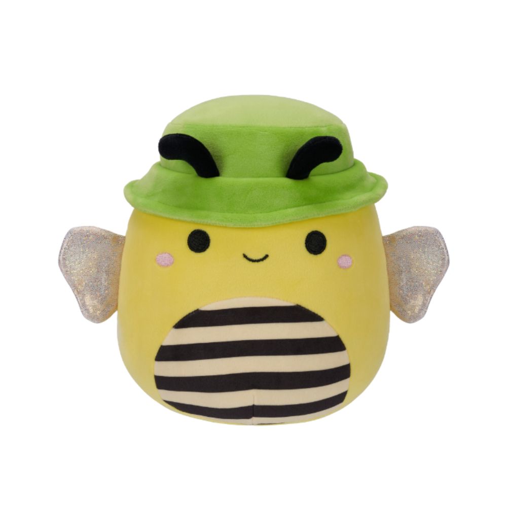 Squishmallows Sunny The Yellow Honey Bee With Green Bucket Hat 7.5-Inch Plush Toy