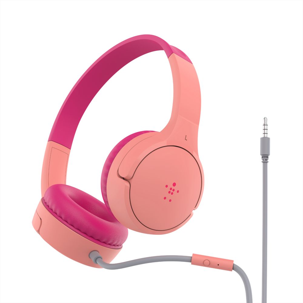 Belkin Soundform Mini Wired On-Ear Headphones For Kids - Pink