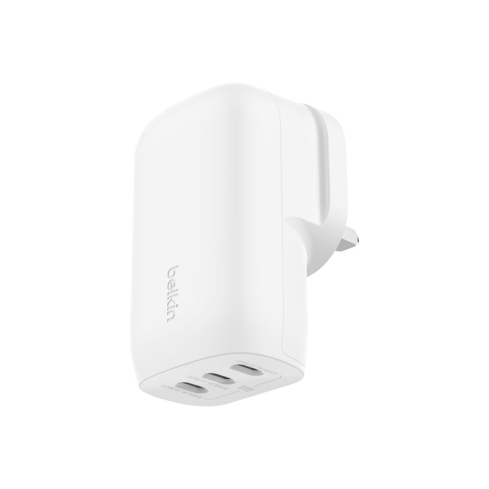 Belkin 67W Triple USB-C Ports Pd Wall Charger with Pps (25W+20W+20W) - White