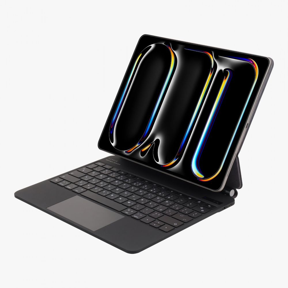 Levelo Aeroboard Saffiano Leather Wireless Keyboard For iPad Pro 13-Inch 2024 - Black