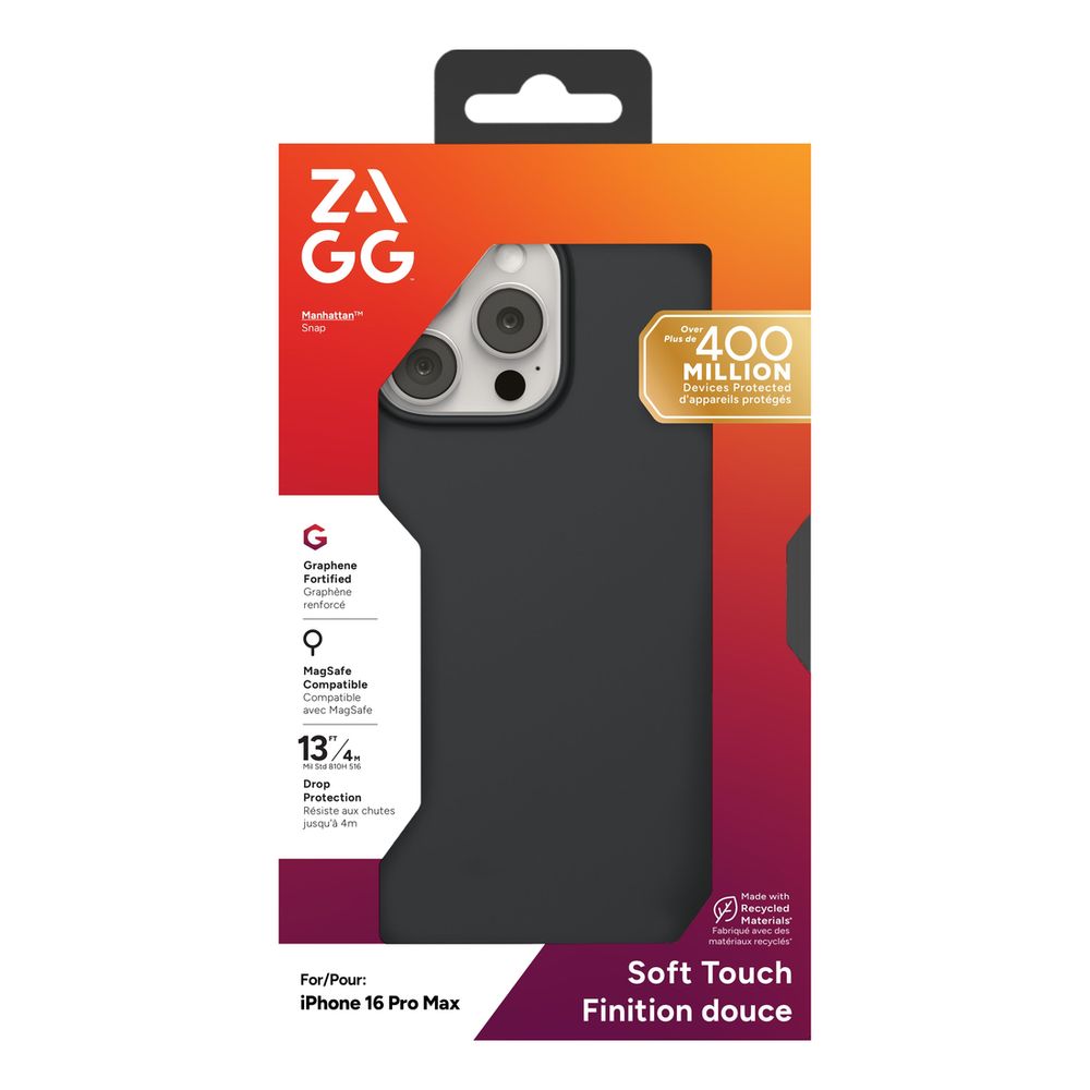 Zagg Cases Manhattan Snap Apple iPhone 16 Pro Max - Black