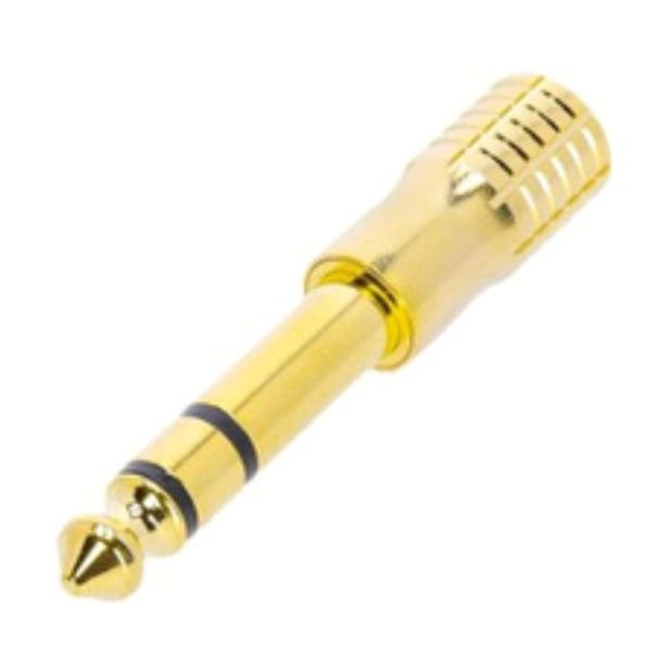 Adam Hall K4AMF3JM3 Gold Adapter - Minijack TRS Female x Jack TRS