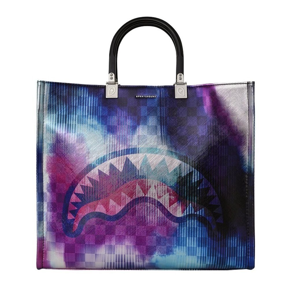 Sprayground Metallic Tye Dye Check Tortuga Tote Bag