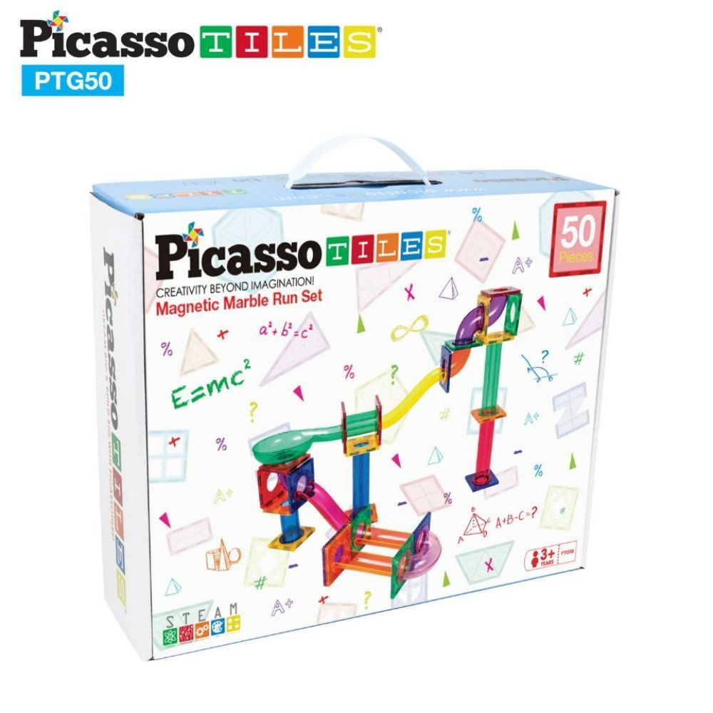 Picasso Magnetic Marble Run 50 Pieces Magnetic Building Set