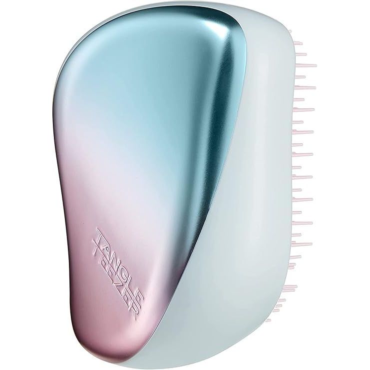 Tangle Teezer Compact Styler Smooth And Shine Detangling Hairbrush - Pink & Blue Chrome