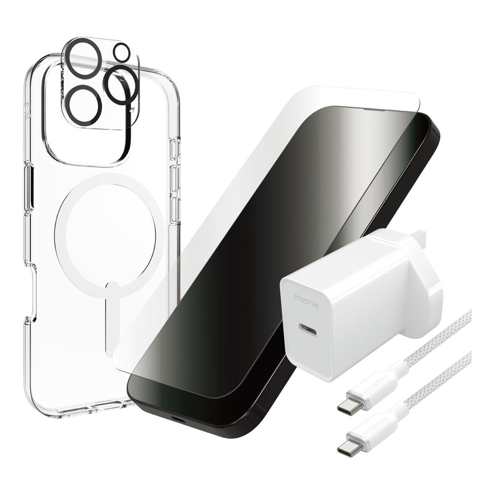 Zagg Crystal Palace Litesnap/ Glass Elite/Glass Elite Anti Glare Camera/ Cable & Power Bundle for iPhone 16 Plus