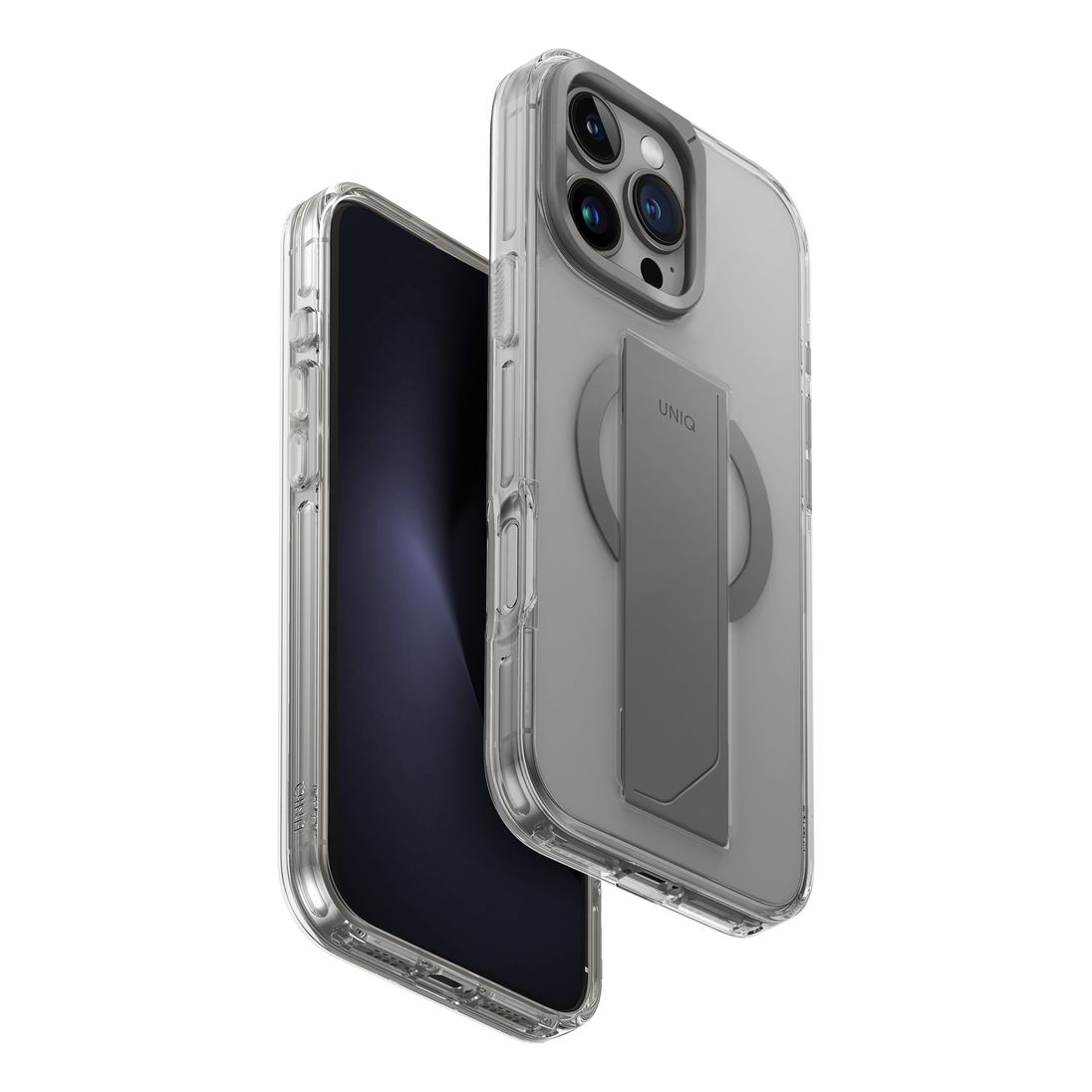 UNIQ Hybrid iPhone 16 Pro (2024) Case 6.3 Heldro Max Magclick With Camera Stand - Lucent (Clear)