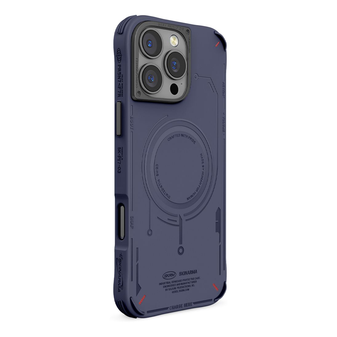 SkinArma iPhone 16 Pro 6.3-Inch (2024) - Mecha Navy Blue