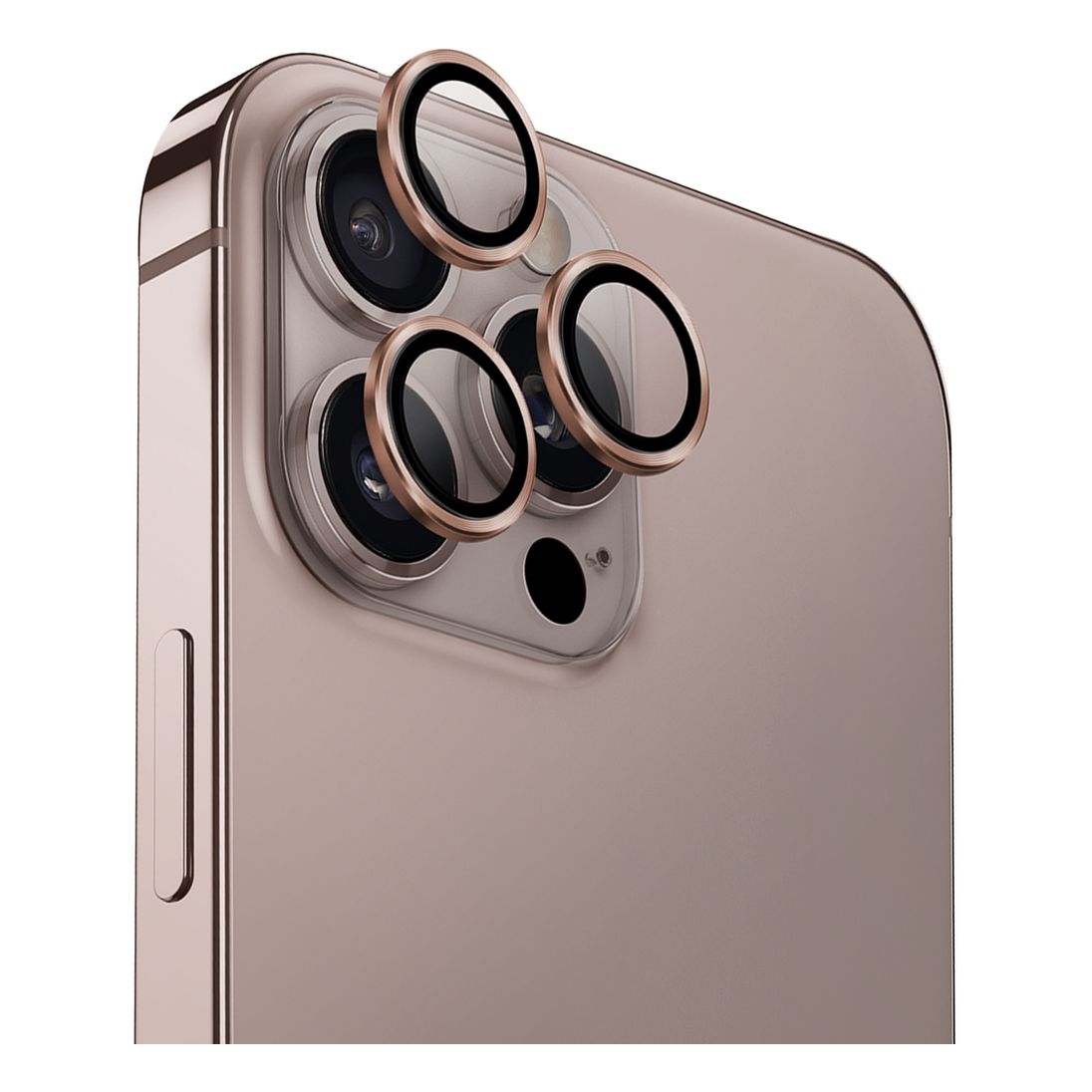 UNIQ Optix iPhone 16 Pro/Pro Max (2024) 6.3/6.9 Aluminium Camera Lens Protector - Taupe Gold (Taupe Gold)