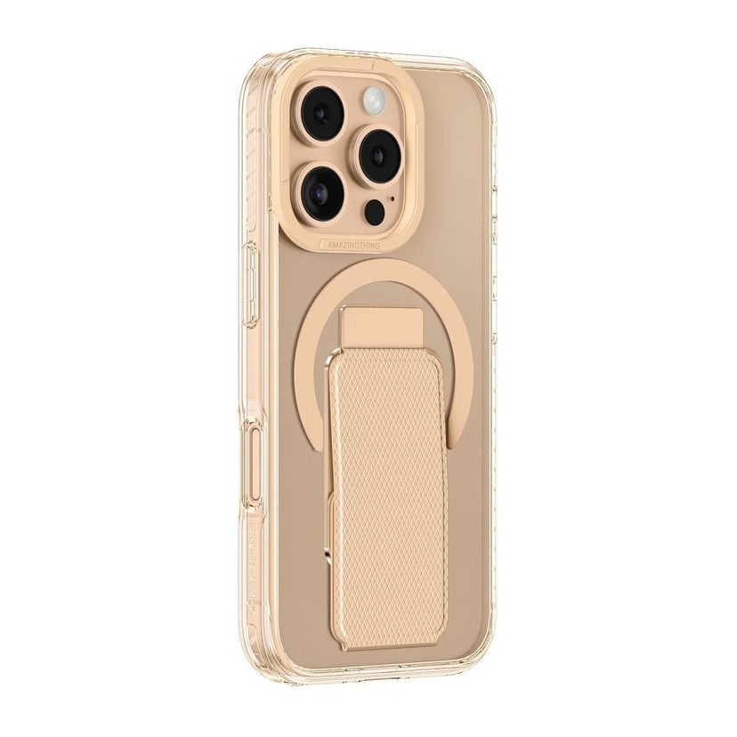 AmazingThing Titan Pro Holder Magsafe Drop Proof Case For iPhone 16 Pro 6.3-Inch - Rose Gold