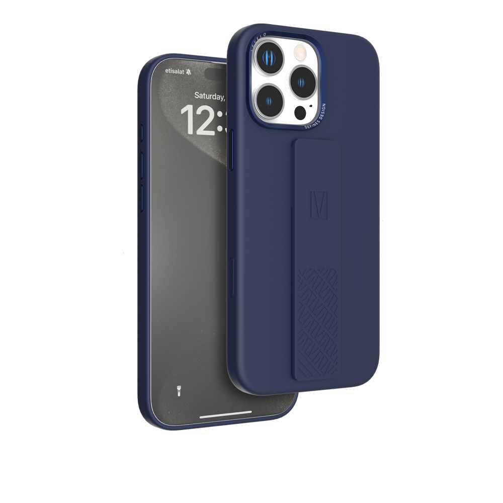 Levelo Morphix Silicone Case With Silicone Grip For iPhone 16 Pro Max - Deep Blue