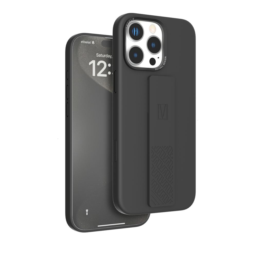 Levelo Morphix Silicone Case With Silicone Grip For iPhone 16 Pro - Black