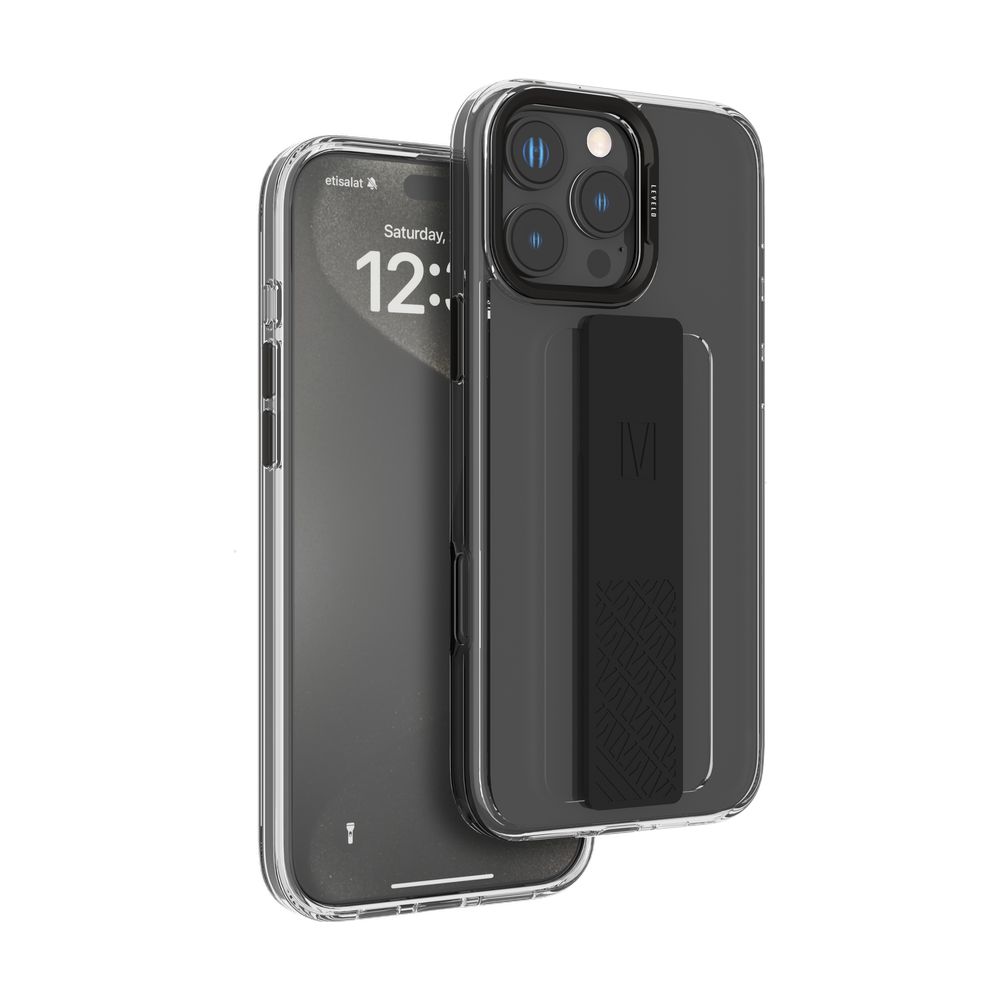 Levelo Graphia Imd Silicone Grip Case iPhone 16 Pro Max - Black