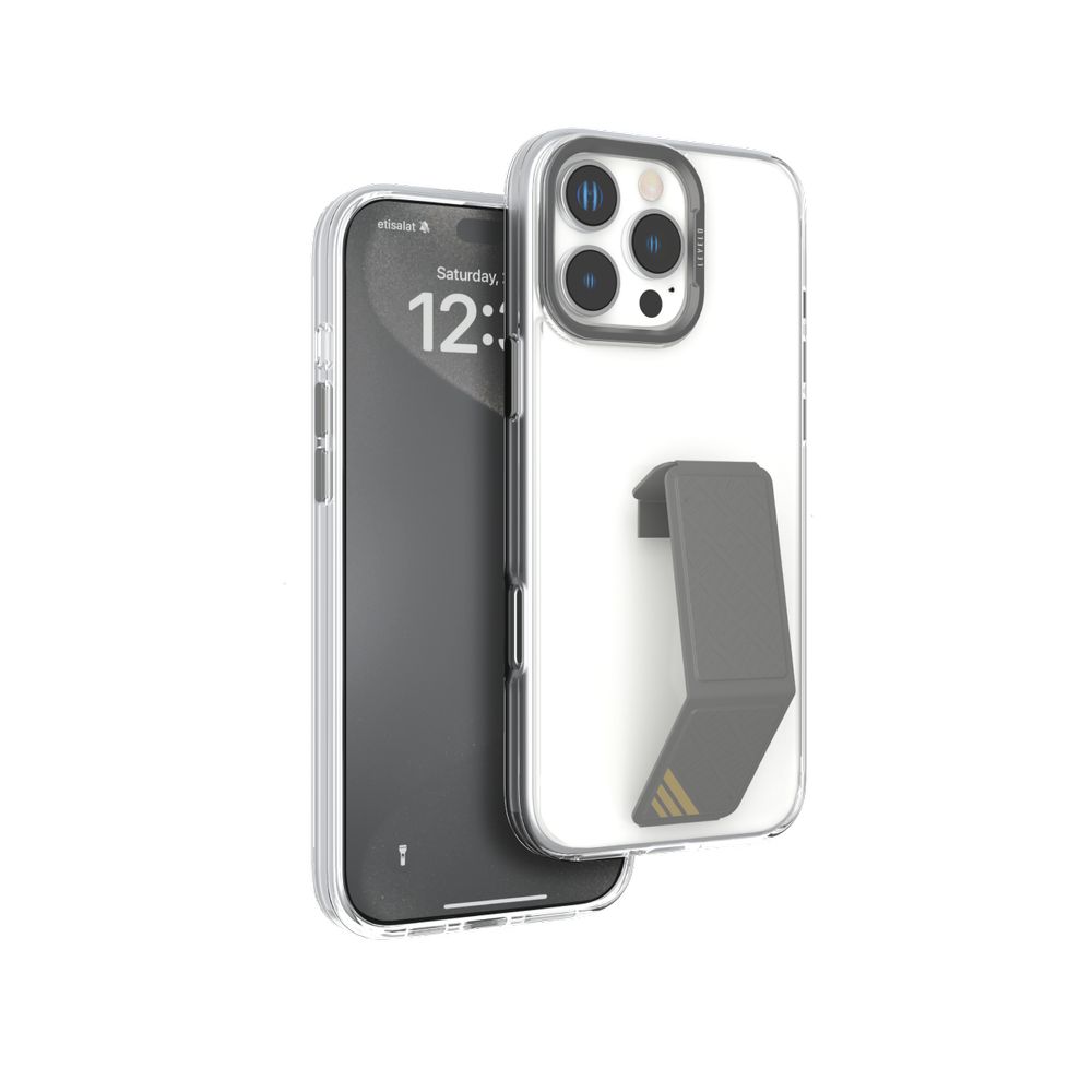 Levelo Morphix Clara Grip Case For iPhone 16 Pro - Grey