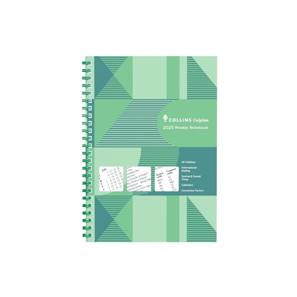 Collins Debden Colplan 2025 A4 Weekly Notebook Diary - Green