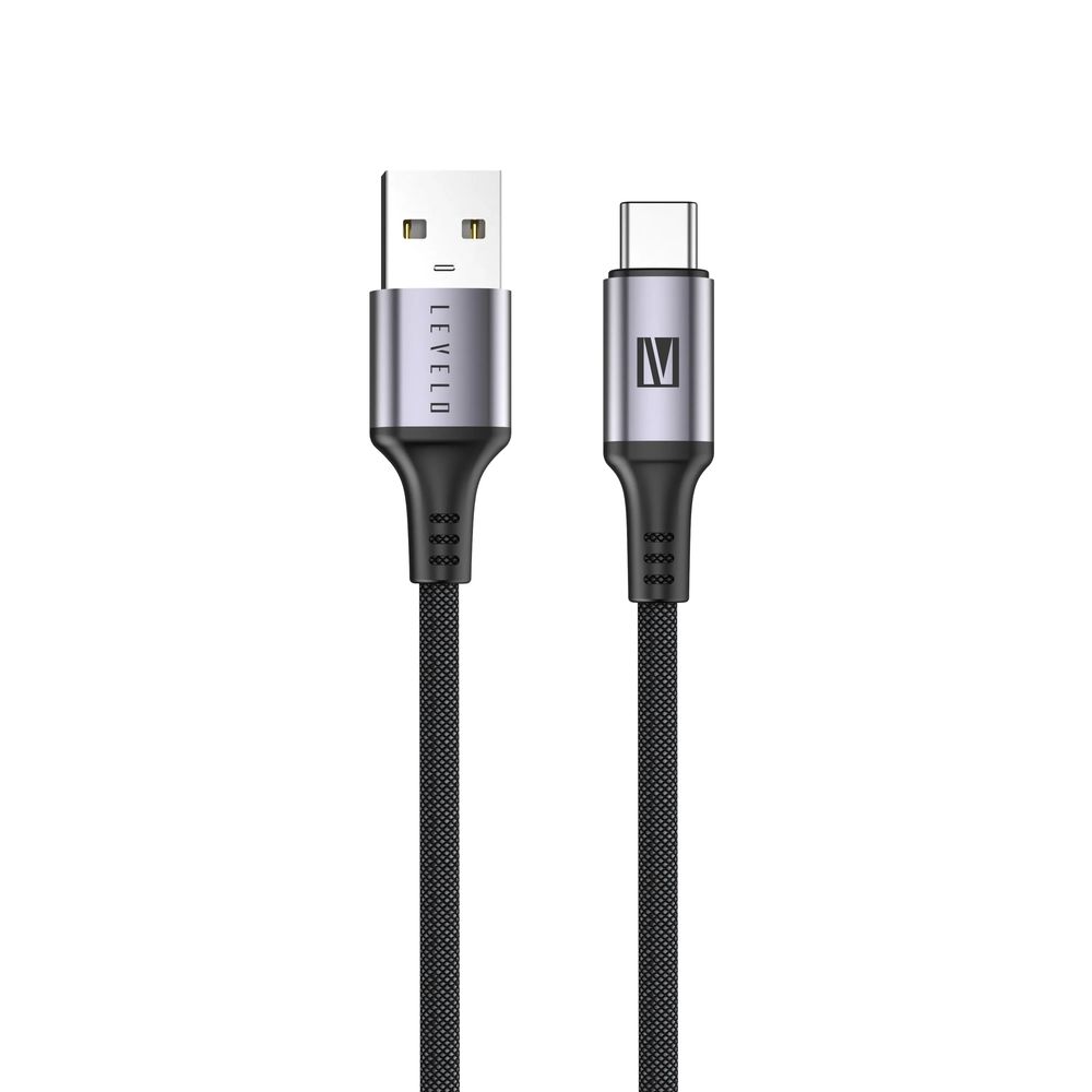 Levelo Otto USB-A to C 18W Leather Cable - Black