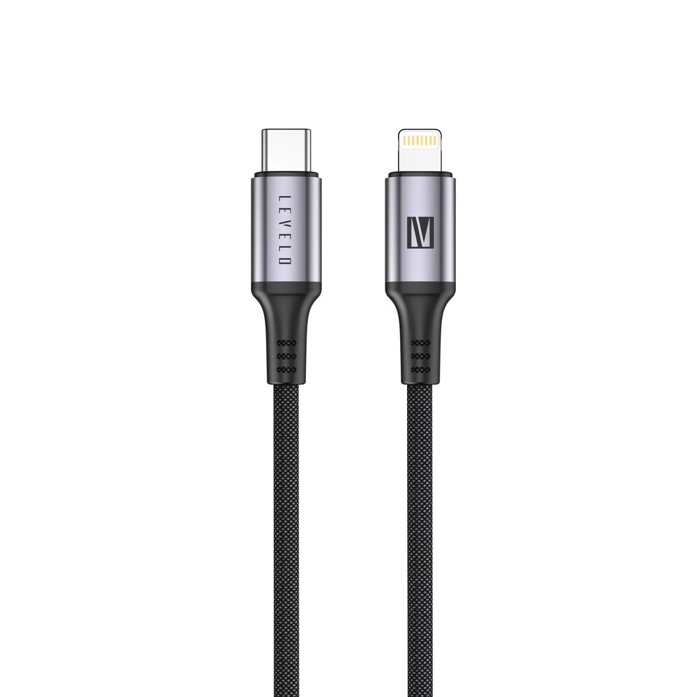 Levelo Otto USB-C to Lightning 30W Leather Cable - Black