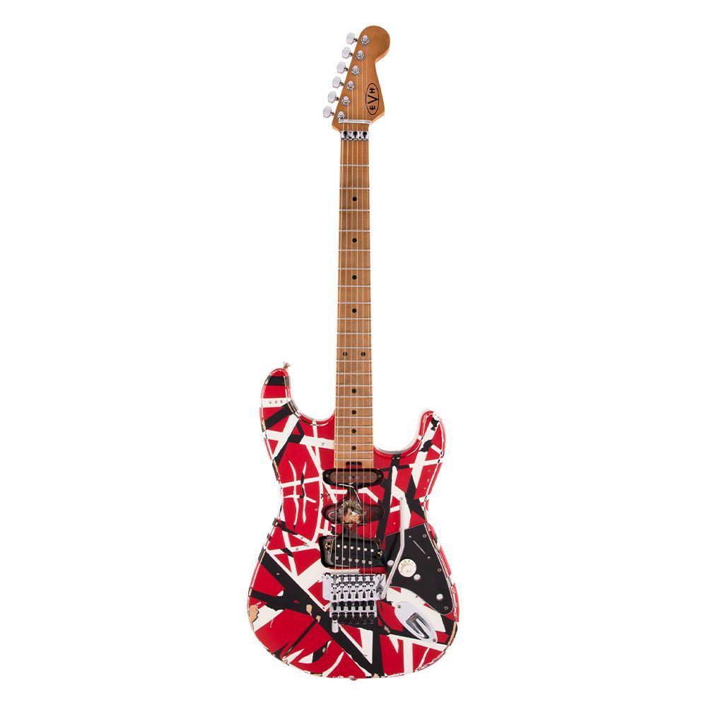 EVH 5107900503 Striped Series Frankenstein Electric Guitar - Red With Black Stripes Relic