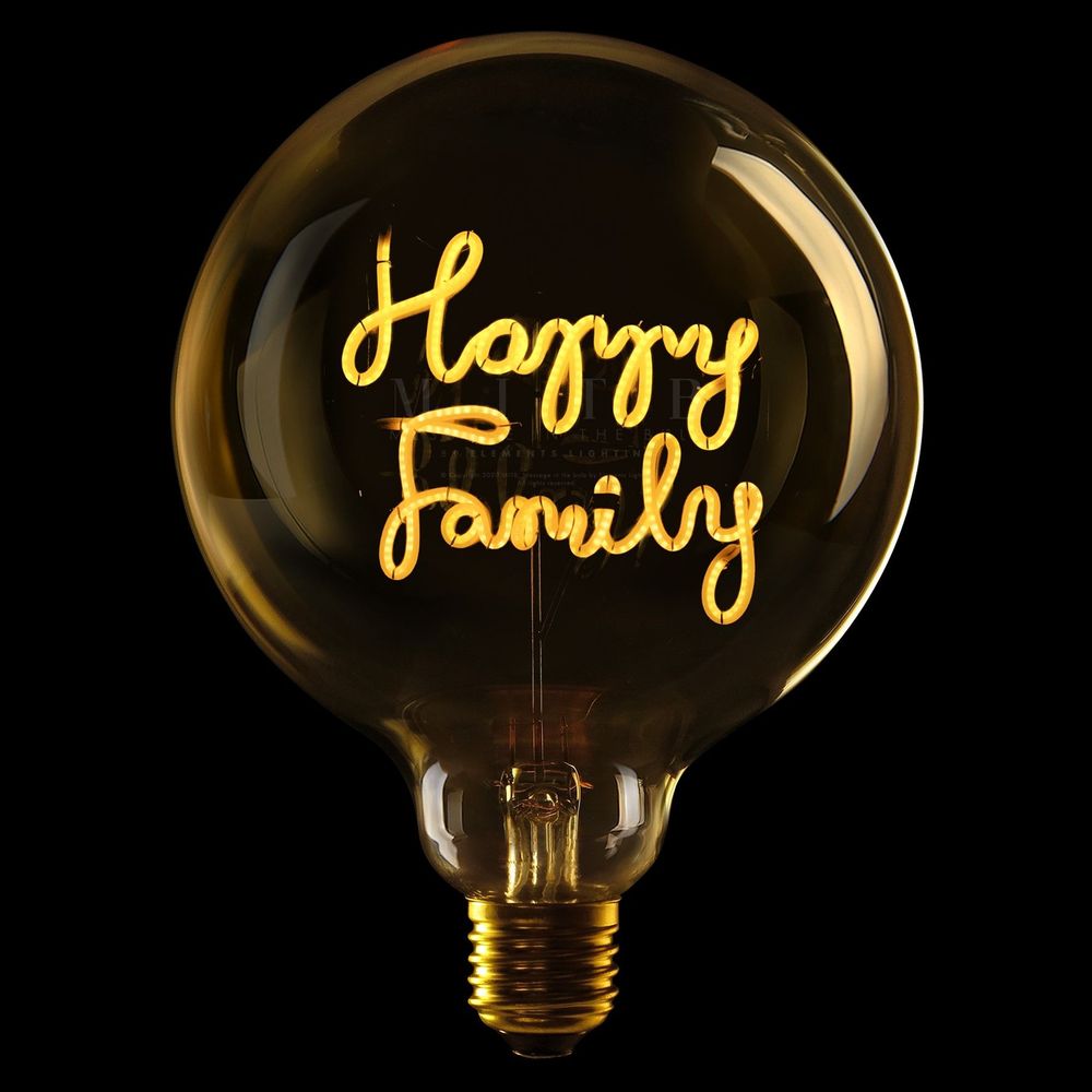 Message in the Bulb - Happy Family -2200K LED Light Bulb (6 Volt)