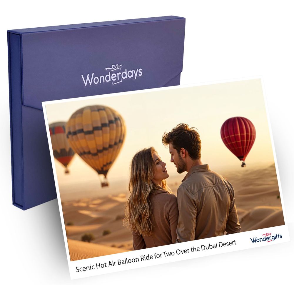 Wondergifts Two for One Hot Air Balloon Flight Experience Over the Desert with Refreshments with Free Flowers