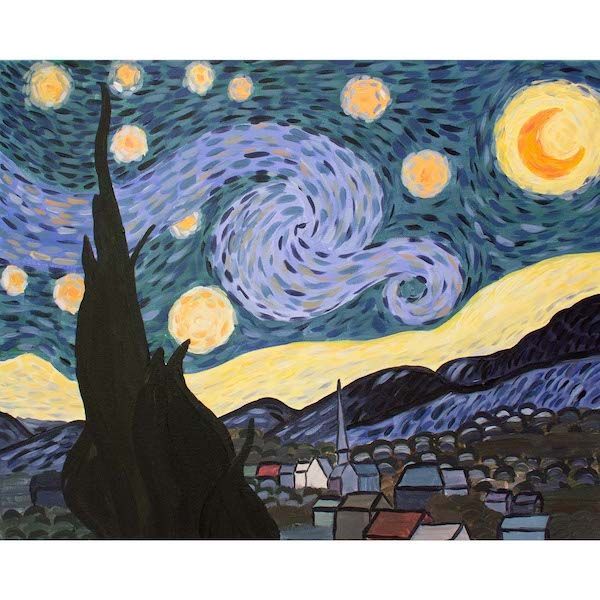 We Love Art - Post Impressionism - Starry Night Guided Painting Art Set