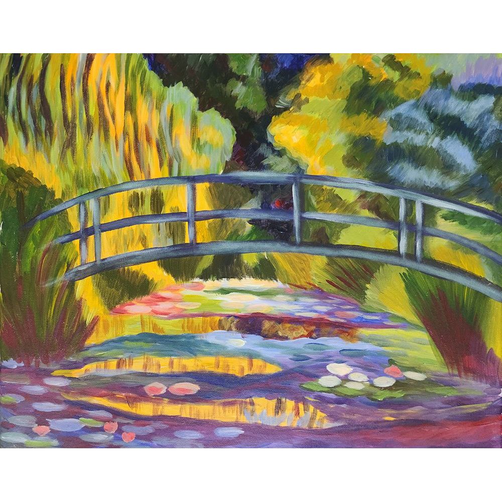 We Love Art - Impressionism - Water Lily Pond Bridge Guided Painting Art Set