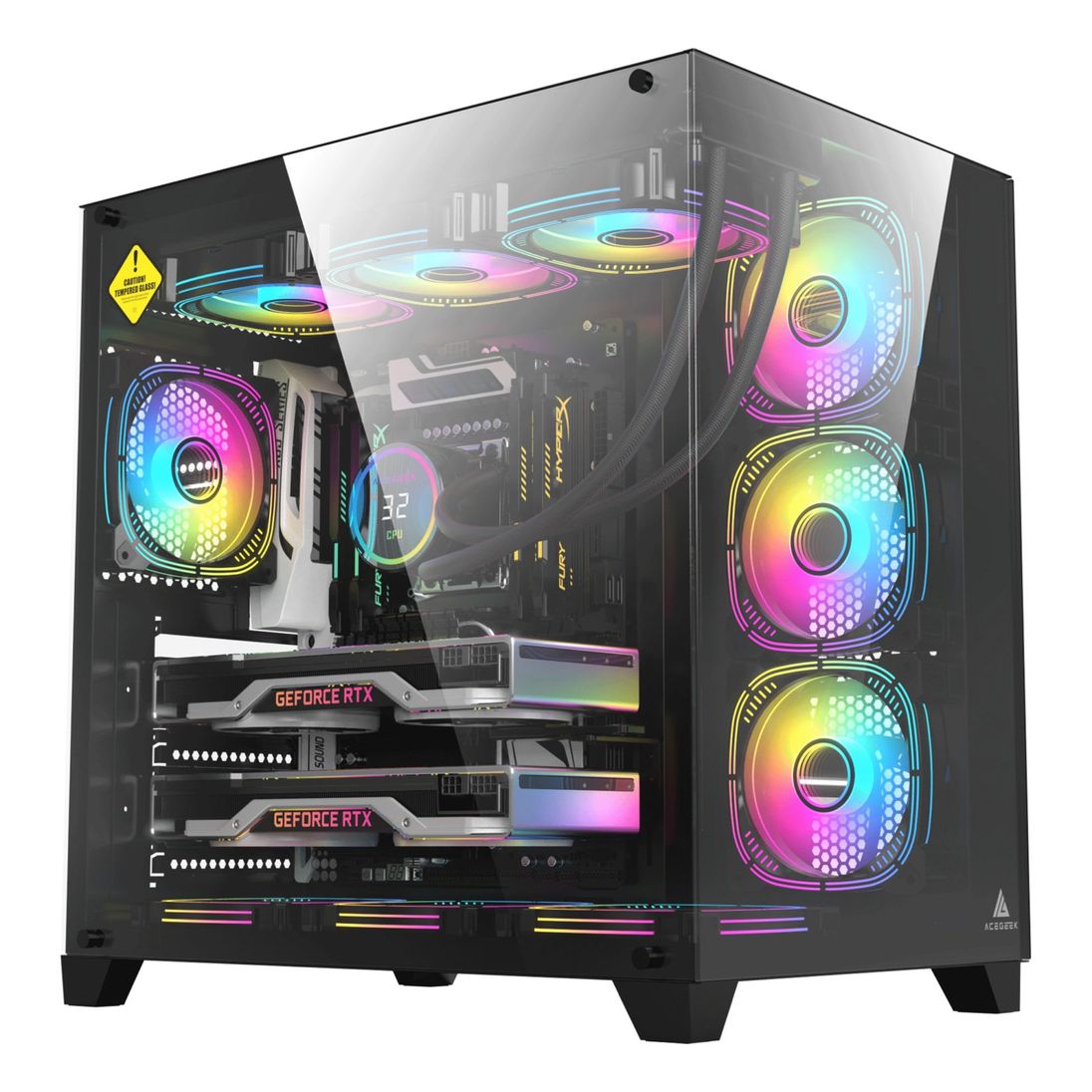 ANIGMA Pre-built Gaming Desktop Intel Core Ultra 7-265KF/PRIME Z890-P WIFI Motherboard/32GB RAM/1TB SSD/RTX 4070 SUPER 12GB/A-RGB 360mm AIO Liquid Cooler Black/700W PSU/ACEGEEk Mercury R425 Pro/Windows 11 Pro