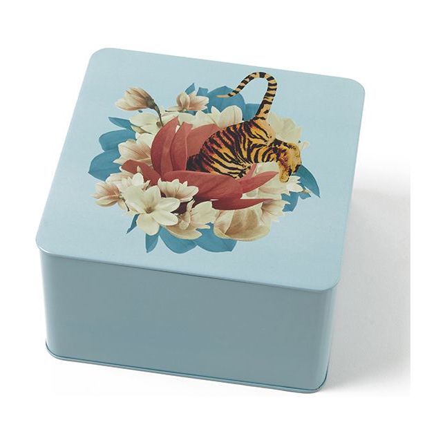 Ganzai Tiger Flower Square Tin