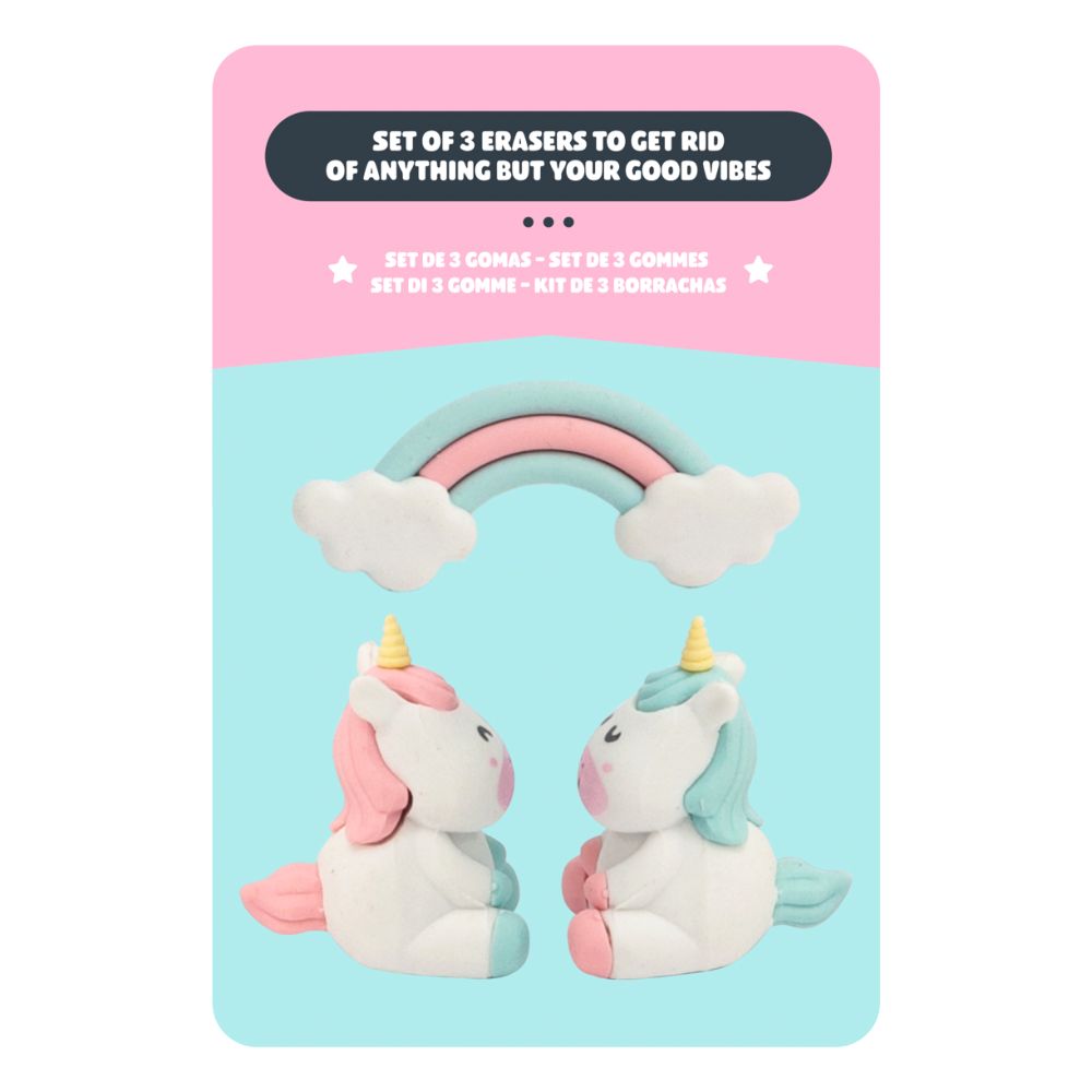 Mr. Wonderful Set Erasers - Unicorn