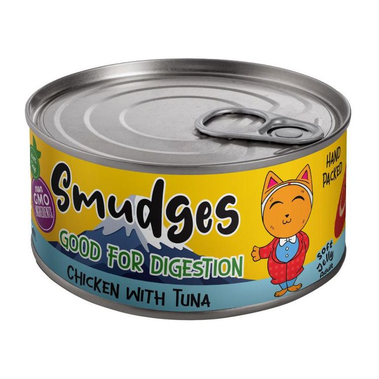 Smudges Adult Cat Chicken Flakes with Tuna In Soft Jelly 80g