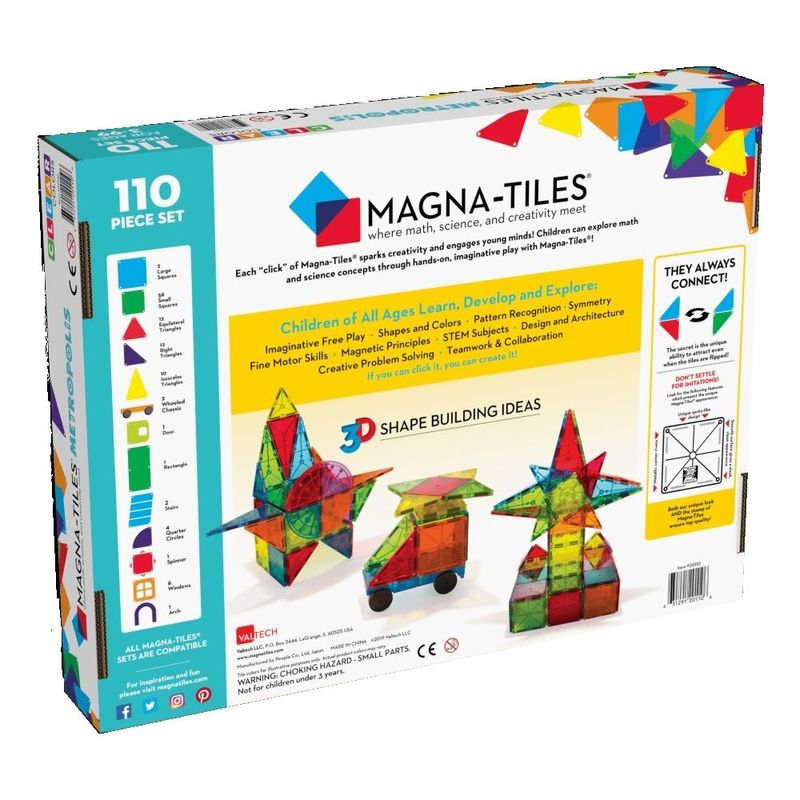 Magna-Tiles Metropolis 110 Piece Magnetic Building Set