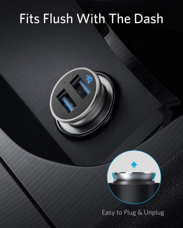 Anker Powerdrive 2 Alloy Metal Mini Dual USB Car Charger