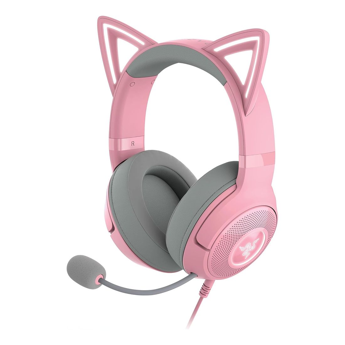 Razer Kraken Kitty V2 Wired RGB Headset with Kitty Ears - Quartz