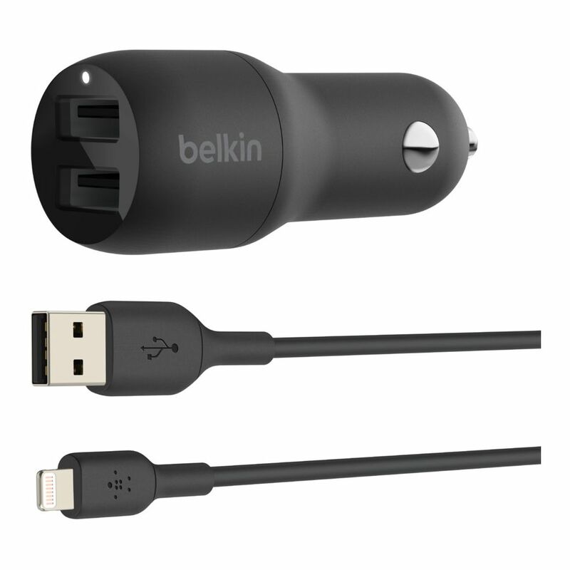 Belkin Boost Charge Dual Car Charger 24W with Lightning Cable